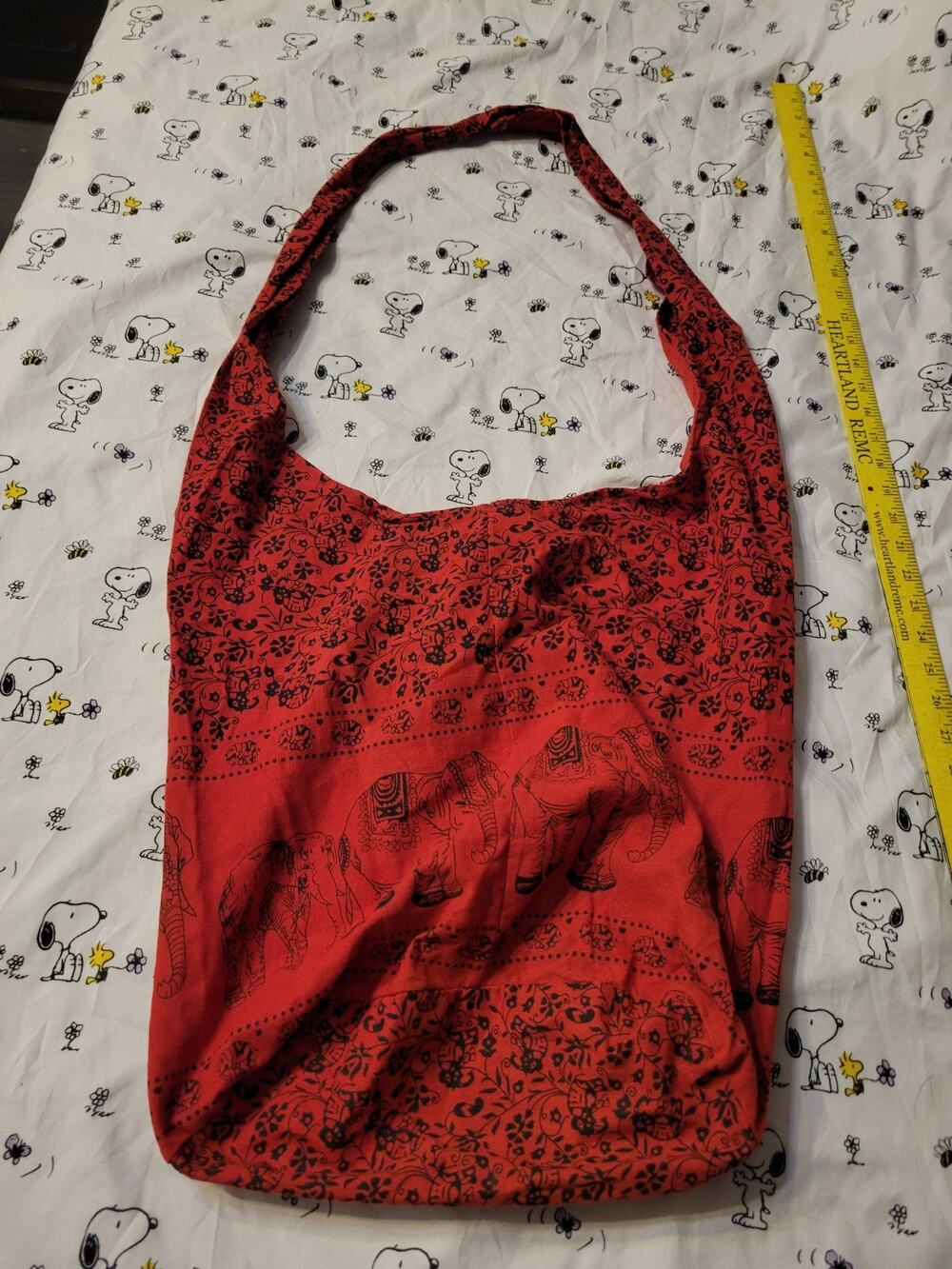BOHO FESTIVAL MESSENGER BAG Red Elephant HIPPIE CROSSBODY FABRIC Bag
